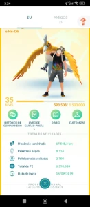 Conta de pokémon Go Top!!