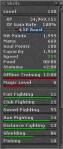 TIBIA - EK 130 - NO PVP - SWORD 93 - SEM RK - MENERA