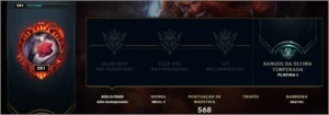 Conta LOL - Platina 1 na season passada - League of Legends