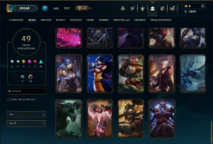 Esmeralda 4 com 90 Champs e 49 Skins - League of Legends LOL