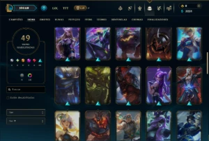 Esmeralda 4 com 90 Champs e 49 Skins - League of Legends LOL