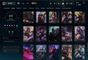 Esmeralda 4 com 90 Champs e 49 Skins - League of Legends LOL