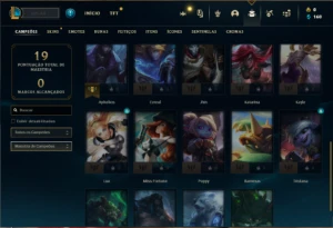 Conta bronze 2 com 29 Champs e 4 Skins + 3 Fragmentos - League of Legends LOL