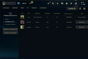 Conta bronze 2 com 29 Champs e 4 Skins + 3 Fragmentos - League of Legends LOL
