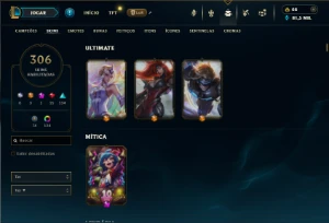 Platina 3 com TODOS os champs e 306 Skins ( ADC / JG ) - League of Legends LOL