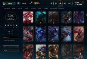 Platina 3 com TODOS os champs e 306 Skins ( ADC / JG ) - League of Legends LOL