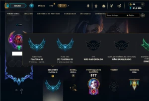 Platina 3 com TODOS os champs e 306 Skins ( ADC / JG ) - League of Legends LOL