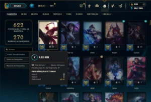 Platina 2 com TODOS os champs e 434 Skins ( ADC / MID / JG ) - League of Legends LOL