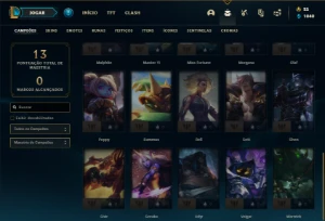 Conta bronze 1 com 30  Champ e 4 Skin + 1 Prestigio do Teemo - League of Legends LOL