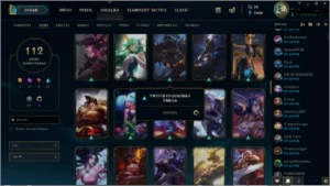 Conta League of Legends Platina 4 112 skins LOL