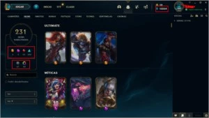 CONTA LEAGUE OF LEGENDS GOLD 4  LEVEL 562 COM 231 SKINS! LOL