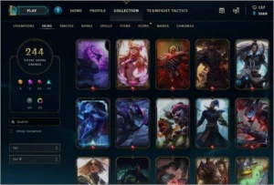 CONTA LOL 244 SKINS, TODOS OS CAMPEÕES E MASCOTE DO TFT - League of Legends