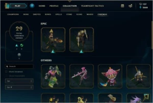 CONTA LOL 244 SKINS, TODOS OS CAMPEÕES E MASCOTE DO TFT - League of Legends