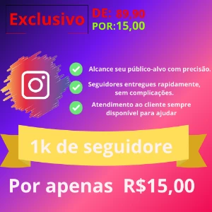 1k de seguidores no Instagram - Redes Sociais