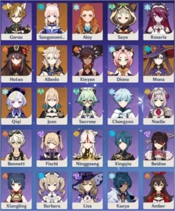 Hutao + Homa + Amos + Kokomi + Albedo + Jean + Mona + Qiqic1 - Genshin Impact