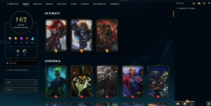 Vendo conta Diamante 4 TODOS os campeoes e 162 skins - League of Legends: Wild Rift LOL WR