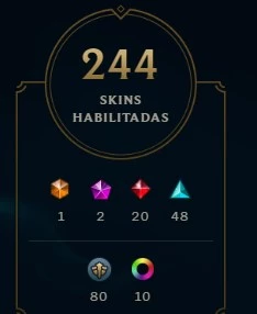 Conta de lol lvl 247 Diamond 244skins - League of Legends