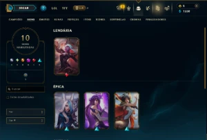 Platina 4 com 50 Champs e 10 Skins - League of Legends LOL