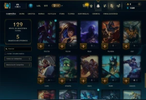Platina 4 com 50 Champs e 10 Skins - League of Legends LOL