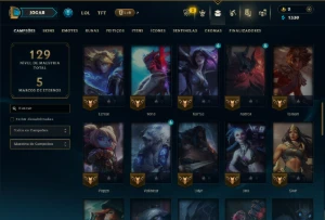Platina 4 com 50 Champs e 10 Skins - League of Legends LOL
