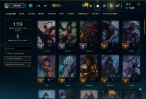Platina 4 com 50 Champs e 10 Skins - League of Legends LOL