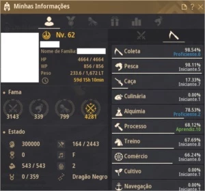 BDO LAHN 62 - 284/335 GS + char life skill p2w + email - Black Desert