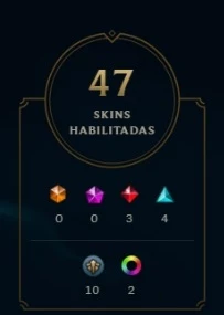 CONTA LEAGUE OF LEGENDS > GOLD 1 75 PDL (47 SKINS) LOL