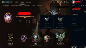CONTA LEAGUE OF LEGENDS > GOLD 1 75 PDL (47 SKINS) LOL