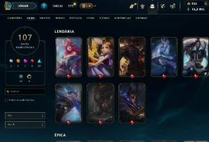 Conta League Of Legends 108 Skins Ouro LOL