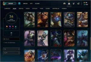 Conta unranked com Rammus Rei e Kayle Juiza - League of Legends LOL