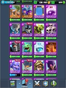 Clash Royale Lv8/Ar7 - 4 Lendárias / Ouro 140K - Apenas iOS
