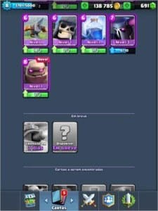 Clash Royale Lv8/Ar7 - 4 Lendárias / Ouro 140K - Apenas iOS