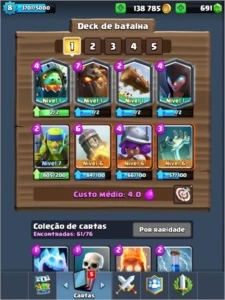 Clash Royale Lv8/Ar7 - 4 Lendárias / Ouro 140K - Apenas iOS