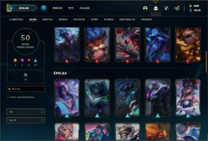 Conta prata 1 com 71 Champs e 50 Skins - League of Legends LOL