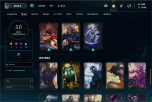 Conta prata 1 com 71 Champs e 50 Skins - League of Legends LOL
