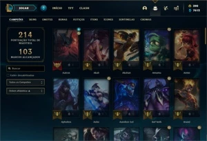 Conta prata 1 com 71 Champs e 50 Skins - League of Legends LOL