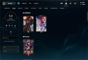 Conta prata 1 com 71 Champs e 50 Skins - League of Legends LOL