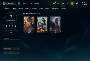 Conta prata 3 com 28 Champs e 3 Skins + 3 Fragmentos - League of Legends LOL