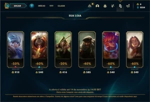 Conta prata 3 com 28 Champs e 3 Skins + 3 Fragmentos - League of Legends LOL