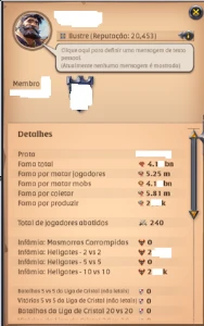 Vendo conta 4.1bfama, quase1 ano de premium, skins doll e + - Albion Online