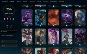 Conta bem cuidada, 256 Skins Platina 4 e muito conteudo! - League of Legends LOL