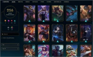 Conta bem cuidada, 256 Skins Platina 4 e muito conteudo! - League of Legends LOL