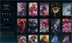Conta bem cuidada, 256 Skins Platina 4 e muito conteudo! - League of Legends LOL