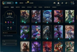 Conta bronze 4 com 125 Champs e 102 Skins + Kayle Juiza RARA - League of Legends LOL