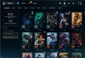 Conta bronze 4 com 125 Champs e 102 Skins + Kayle Juiza RARA - League of Legends LOL