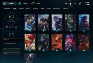 Conta bronze 4 com 125 Champs e 102 Skins + Kayle Juiza RARA - League of Legends LOL