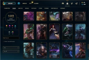 Conta bronze 4 com 125 Champs e 102 Skins + Kayle Juiza RARA - League of Legends LOL