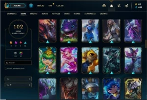 Conta bronze 4 com 125 Champs e 102 Skins + Kayle Juiza RARA - League of Legends LOL
