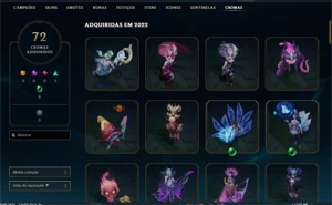 CONTA GOLD 4 (MMR GOLD1/PLATINA) TODOS OS CHAMPS E 264 SKINS - League of Legends LOL