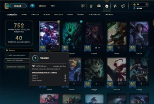 Platina 4 com TODOS os champs e 445 Skins + 40 Maestrias 7 - League of Legends LOL